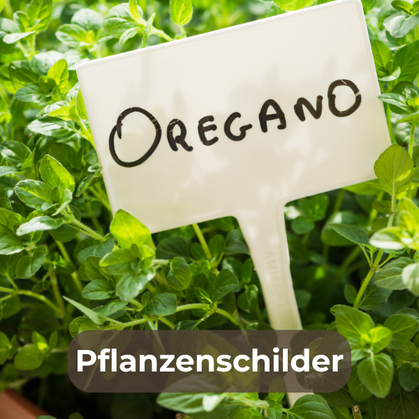 Wetterfeste Pflanzenschilder aus robusten Materialien wie Kunststoff, Holz oder Metall zum Beschriften und Kennzeichnen von Pflanzen im Garten, auf Balkon oder im Gewächshaus. 
